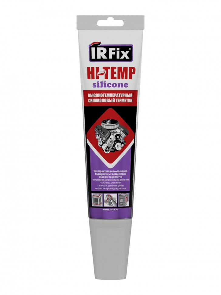Герметик высокотемпературный силиконовый IRFix Hi-Temp +250 С  85мл красный 1