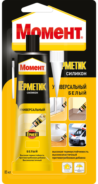 Универсальный силиконовый герметик Момент (прозрачный), 70 мл 1